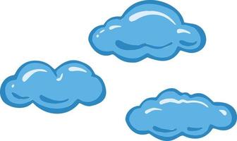Blue cumulus cartoon clouds icon. Vector. vector