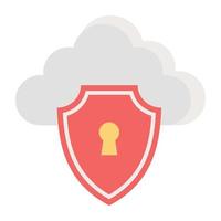 Trendy Cloud Security vector