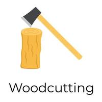 Trendy Woodcutting Concepts vector