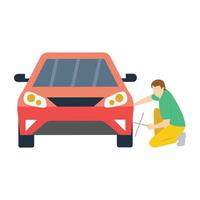 Trendy Car Mechanic vector