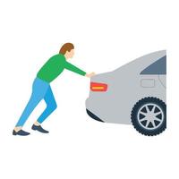 Trendy Pushing Car vector