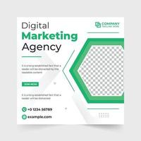 Digital marketing agency and business advisor promotional template vector. Editable social media post design for corporate businesses with green and red colors. Marketing Company web banner vector. vector