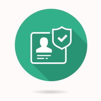 Online privacy icon with long shadow for graphic and web design. vector