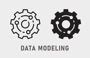 Data modeling icon on white background. Vector illustration.