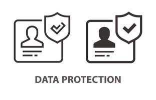 Data protection icon on white background. Vector illustration.