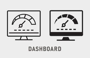 Dashboarding visualization icon on white background. Vector illustration.