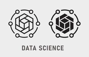 Data science icon on white background. Vector illustration.