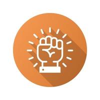 Motivation icon with long shadow for graphic and web design. vector