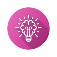 Artificial intelligence icon with long shadow for graphic and web design. vector