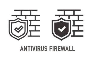 Antivirus firewall icon on white background. Vector illustration.