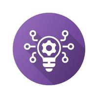 Innovation icon with long shadow for graphic and web design. vector