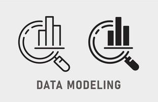 Data modeling icon on white background. Vector illustration.