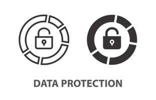 Data protection icon on white background. Vector illustration.