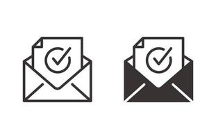 Verification icon on white background. Vector illustration.