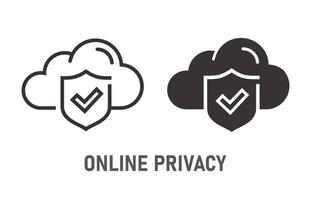 Online privacy icon on white background. Vector illustration.