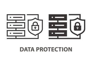 Data protection icon on white background. Vector illustration.