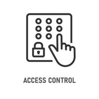 icono de línea de control de acceso sobre fondo blanco. trazo editable. vector