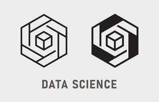 Data science icon on white background. Vector illustration.