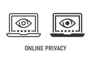 Online privacy icon on white background. Vector illustration.