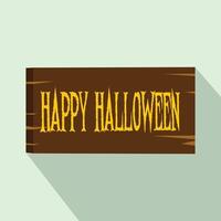 Signboard happy halloween flat icon vector