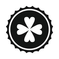 Rosette with four leaf clover icon vector