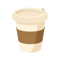 taza de papel de icono de café, estilo de dibujos animados vector