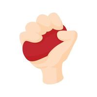 Antistress red ball icon, cartoon style vector