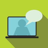 Online chat icon, flat style vector