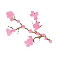 flor de cerezo, icono de flores de sakura, estilo de dibujos animados vector