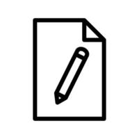 Paper line icon illustration with pencil. suitable for icon write. icon related to document. Simple vector design editable. Pixel perfect at 32 x 32