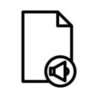 ilustración de icono de línea de papel con altavoz. adecuado para el icono de archivo de música. icono relacionado con documento, archivo. diseño vectorial simple editable. píxel perfecto a 32 x 32 vector