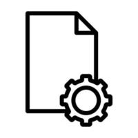 Paper line icon illustration with gear. suitable for document in developing. icon related to document, file. Simple vector design editable. Pixel perfect at 32 x 32