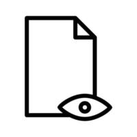 ilustración de icono de línea de papel con ojo. adecuado para documento visto, archivo visto. icono relacionado con documento, archivo. diseño vectorial simple editable. píxel perfecto a 32 x 32 vector