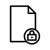 Paper line icon illustration with padlock. suitable for document lock, file lock. icon related to document, file. Simple vector design editable. Pixel perfect at 32 x 32