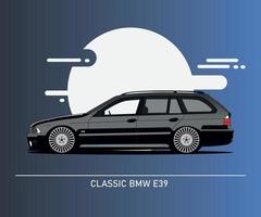 ilustración de un coche familiar alemán clásico vector