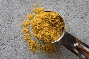 Curry Powder Spilled from a Teaspoon photo