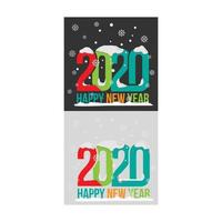 2020 happy new year with winter snowy theme on gray and dark background vector