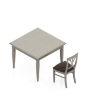 Isometric Table Set 3D render png