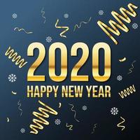 texto de lujo de vector dorado 2020 feliz año nuevo