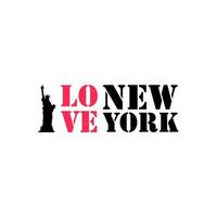I love New York Typography vector lettering and Liberty statue vector design
