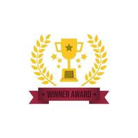 Badge award vector image. Golden award winner emblem vector design