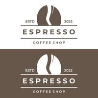 diseño de logotipo de plantilla de taza de café y café espresso vintage. los logotipos pueden ser para empresas, cafeterías, restaurantes y cafeterías. vector