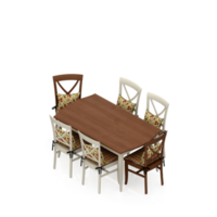 rendu 3d de l'ensemble de table isométrique png