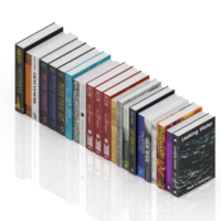 render 3d de libros isométricos png