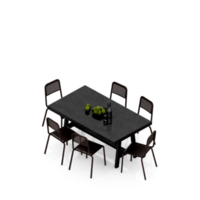 isometrico tavolo impostato 3d rendere png