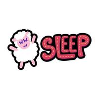 Sheep with sleep lettering patch vector