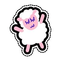 Sheep stitched frame illustration vector