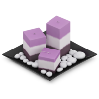 bougies isométriques rendu 3d png