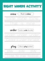 Sight Words Activity Book vector