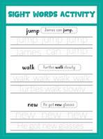 Sight Words Activity Book vector